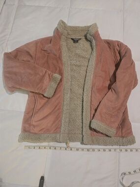 Women's Suede-Look Pink Sherpa Jacket